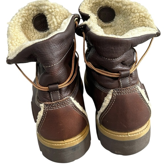Timberland Men’s sherpa fleece lined Size 10.5 Dark Oiled Brown leatherEUC - Picture 3 of 10